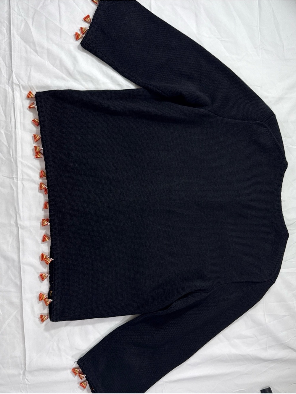 Vintage Michael Simon Halloween Cardigan Sz M, Beaded Pumpkin Embellished - Picture 14 of 15